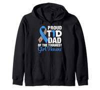 Proud T1D Dad Of The Toughest Girl I Know Zip Hoodie