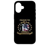 Proud Thank You Veteran Granddaughter American Flag Salute Case for iPhone 16