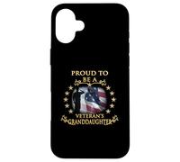 Proud Thank You Veteran Granddaughter American Flag Salute Case for iPhone 16 Plus