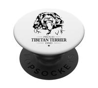 Proud Tibetan Terrier Dad Funny Dogs Owner Dog PopSockets Adhesive PopGrip