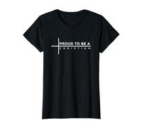 Proud to Be A Christian Value Graphic T-Shirt, Women, Black, S