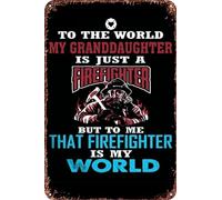 Proud To Be A Firefighter Metal Art of Writing Tin Signs Retro Garage Signs Movie Posters Sign Man Cave Decor 8×12 Inch