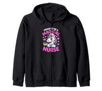 Proud To Be A Magical Nurse Cute Unicorn Zip Hoodie