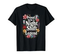 Proud to Be A Night Shift Legend Value Graphic T-Shirt, Men, Black, M