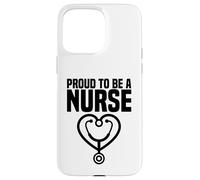 Proud To Be A Nurse Stethoscope Heart Teal Design Case for iPhone 15 Pro Max