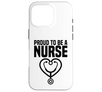 Proud To Be A Nurse Stethoscope Heart Teal Design Case for iPhone 16 Pro