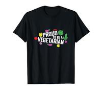 Proud to Be A Vegetarian Veggie Power Value Graphic T-Shirt, Men, Black, L