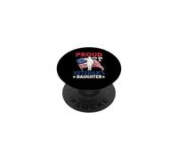 Proud To Be A Veteran's Daughter Funny Veterans Day Patriot PopSockets Adhesive PopGrip