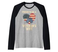 Proud to Be a Veteran's Wife Patriotic Military Support Raglan Baseball Tee