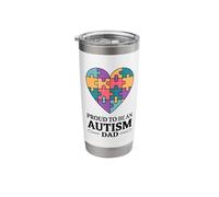 Proud to Be an Autism Dad Autism Awareness Stainless Steel Insulated Tumbler