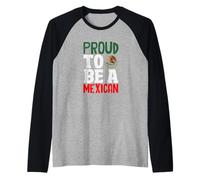 Proud to Be an Mexican Pride Flag Mexico Roots Heritage Raglan Baseball Tee