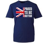Proud to Be British T-Shirt, Funny Union Jack Great Britain Flag Pride UTK March Shirt, Gift Unisex Tee Top (Navy, 2XL Years)