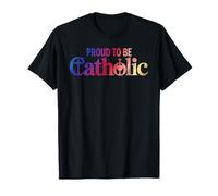 Proud to Be Catholic Eucharist Crucifix Christian Faith T-Shirt