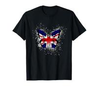 Proud to Be English Butterfly Wings England UK Flag T-Shirt