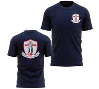 Proud to Be English Mens T Shirt St Georges Day Large Back Print Matching Pocket England Flag Tee, XL, Navy