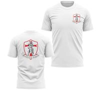 Proud to Be English Mens T Shirt St Georges Day Large Back Print Matching Pocket England Flag Tee, XL, White
