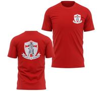 Proud to Be English Mens T Shirt St Georges Day Large Back Print Matching Pocket England Flag Tee, XL, Red