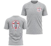 Proud to Be English Mens T Shirt St Georges Day Large Back Print Matching Pocket England Flag Tee, XL, Ash Grey