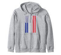 Proud To Be French American Boy Girl Sister All Saints' Day Zip Hoodie