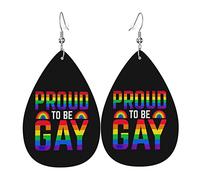 Proud To Be Gay Lgbt Pride Leather Earrings For Women Dangle Earring Drop Pendant With Hook Gifts For Adult Girl