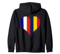 Proud to be Half French Half Chadian A Cool France Chad Flag Zip Hoodie