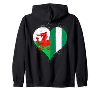 Proud to be Half Welsh Half Nigerian A Wales Nigeria Flag Zip Hoodie