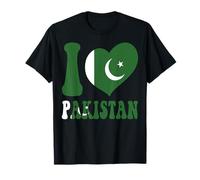 Proud To Be Pakistani I Love Pakistan Flag Heart Graphic Tee T-Shirt