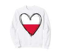 Proud To Be Polish I Love Warsaw Poland Flag Heart Graphic Sweatshirt