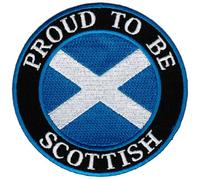 Proud To Be Scottish Embroidered Patch Scotland Flag Iron-On Biker Emblem