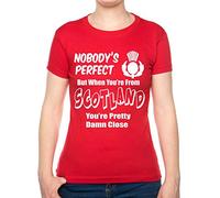 Proud to Be Scottish Scotland Gift Ladies T-Shirt Unisex Fit X-Large Red