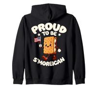 Proud To Be S'Moreican American Graham Cracker Zip Hoodie