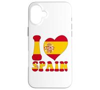 Proud To Be Spanish Dad Mom I Love Spain Flag Heart Graphic Case for iPhone 16 Plus