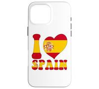 Proud To Be Spanish Dad Mom I Love Spain Flag Heart Graphic Case for iPhone 16 Pro Max