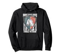 Proud To Have Served Female Veteran Day 4th of July Pullover Hoodie