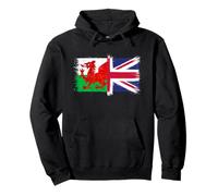 Proud to Love Wales UK? A Vintage Welsh Flag and Union Jack Pullover Hoodie