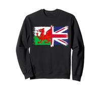 Proud to Love Wales UK? A Vintage Welsh Flag and Union Jack Sweatshirt