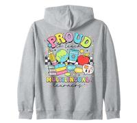 Proud to Teach Multilingual Learner ESL English Teacher Zip Hoodie