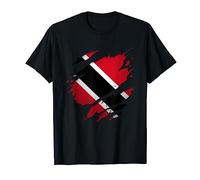 Proud Trinidadian Shirts Torn Ripped Trinidad & Tobago Flag T-Shirt