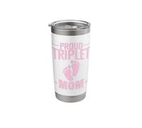 Proud Triplet Mom Footprints Stainless Steel Insulated Tumbler