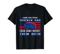 Proud Trucker Dad American Flag Semi Driver T-Shirt