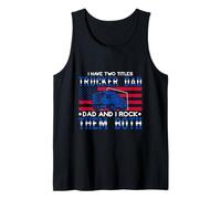 Proud Trucker Dad American Flag Semi Driver Tank Top