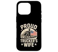 Proud Trucker’s Wife American Flag Trucker Wife Love Case for iPhone 16 Pro