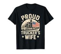 Proud Trucker’s Wife American Flag Trucker Wife Love T-Shirt