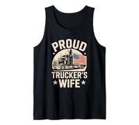 Proud Trucker’s Wife American Flag Trucker Wife Love Tank Top