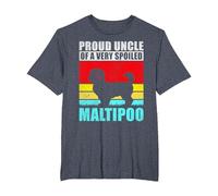 Proud Uncle of a Very Spoiled Maltipoo Uncle T-Shirt, Men's Big and Tall, Heather Blue, 2X Tall