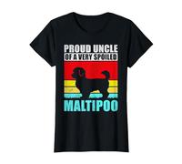 Proud Uncle of a Very Spoiled Maltipoo Uncle T-Shirt, Women, Black, 3X-Large