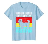 Proud Uncle of a Very Spoiled Maltipoo Uncle T-Shirt, Youth, Baby Blue, Large