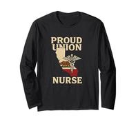 Proud Union Nurse California Flag RN Labor Rights Design Long Sleeve T-Shirt
