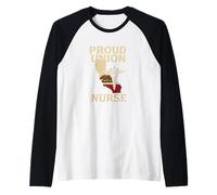 Proud Union Nurse California Flag RN Labor Rights Design Raglan Baseball Tee
