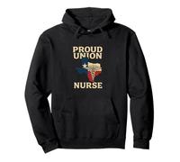 Proud Union Nurse Texas Flag RN Labor Rights Design Pullover Hoodie